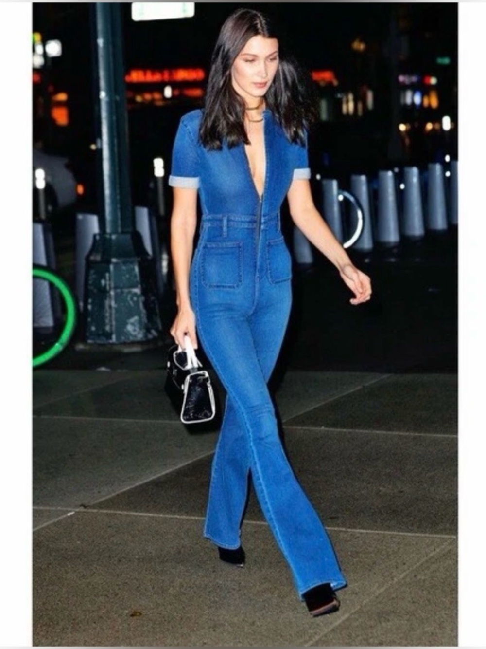WEWOREWHAT The Jumpsuit in Dark Wash